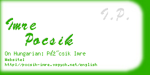 imre pocsik business card